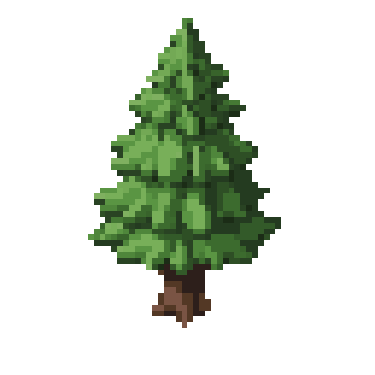 big pine tree pixel art