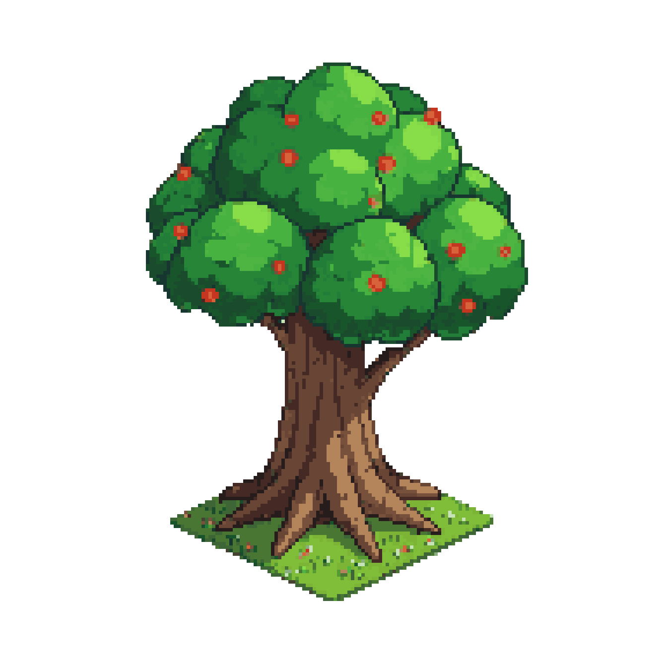 tree, renkler soluk olmasın pixel art