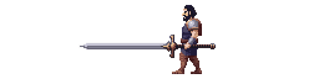 Swordsman based on King Arthur pixel art