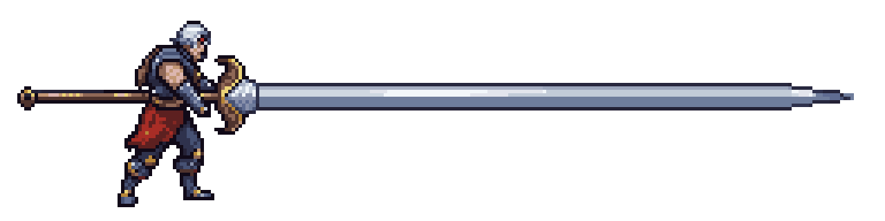 Swordsman based on King Arthur pixel art