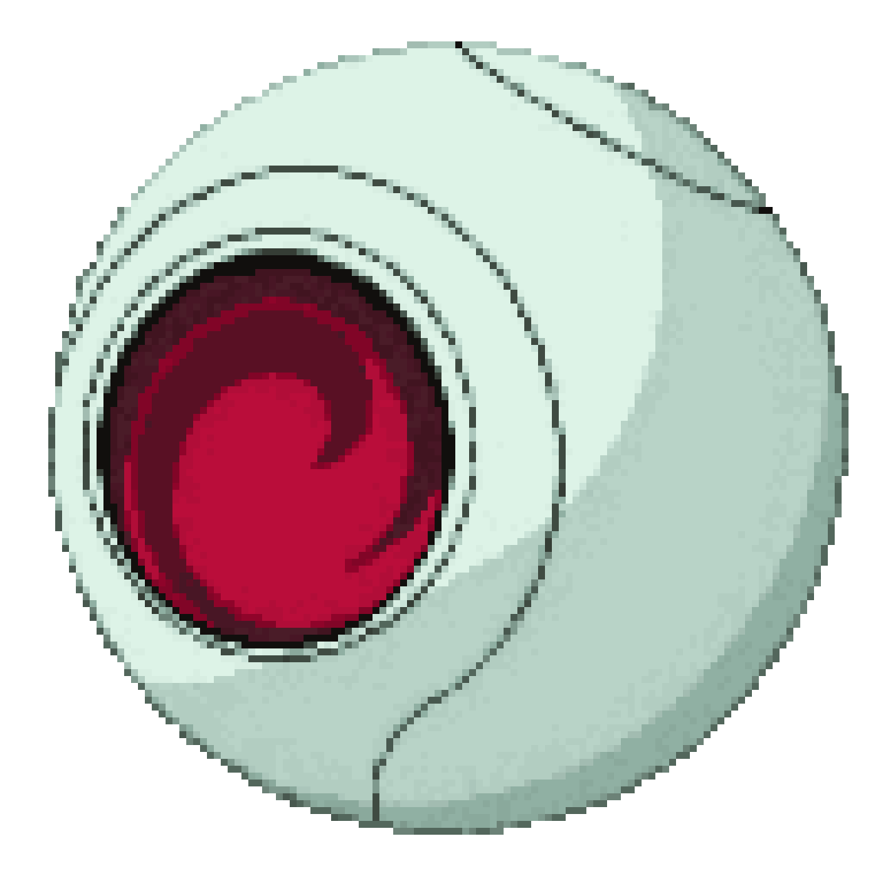 Perfect Sphere Pod with Curved Lines pixel art