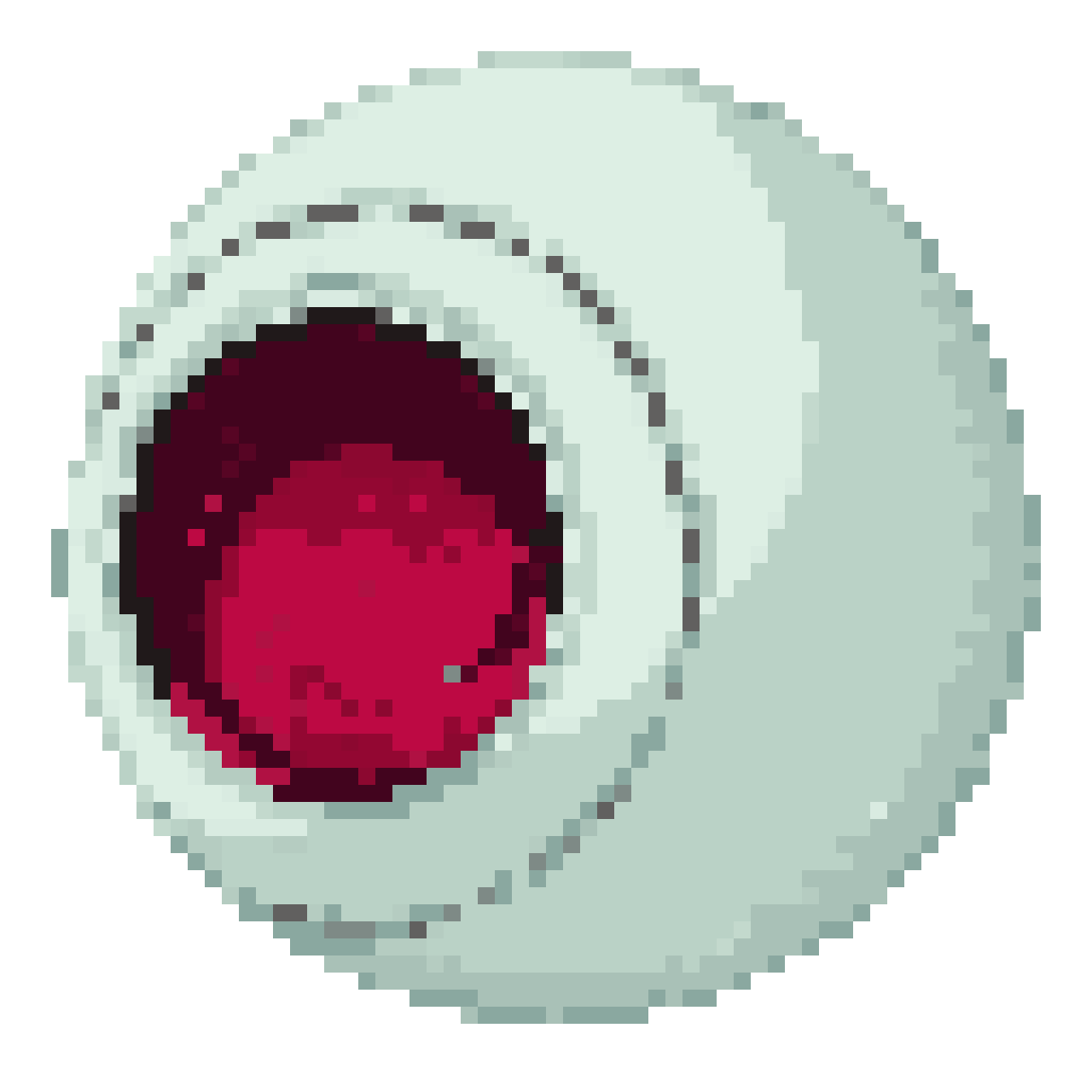 Perfect Sphere Pod with Curved Lines pixel art