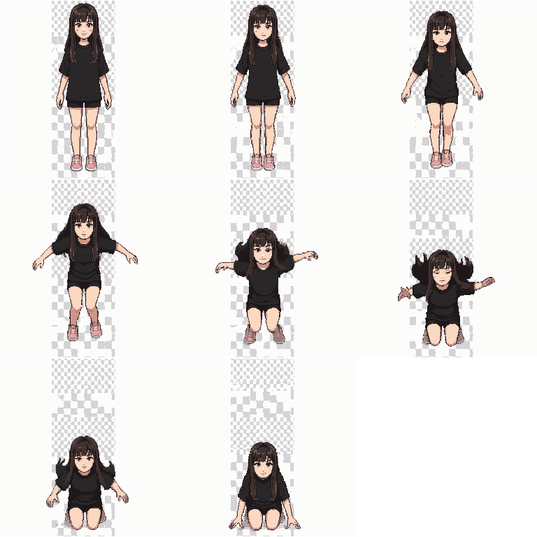 Casual Girl Character Dying pixel art