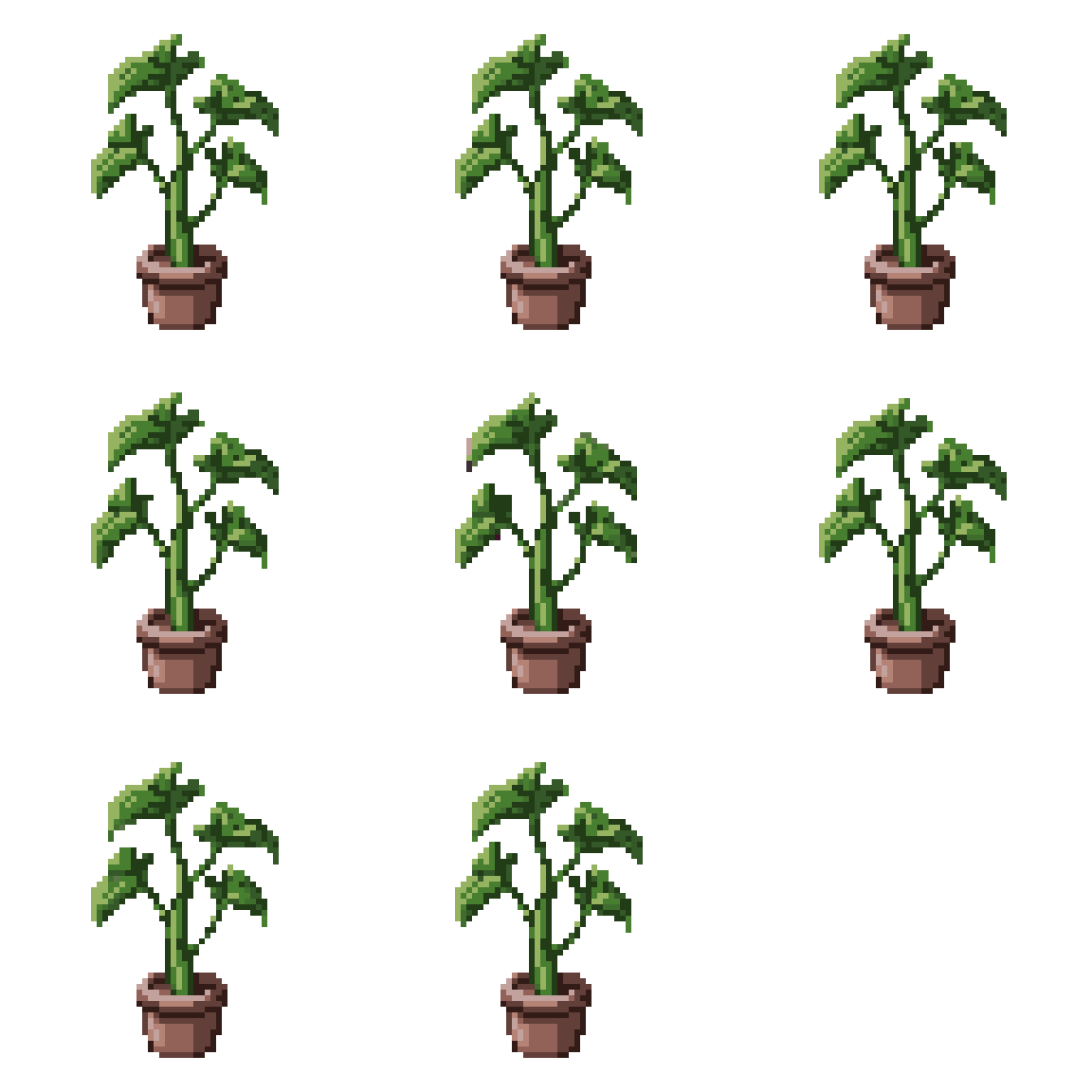 a walking plant character modern bouncy Walking pixel art