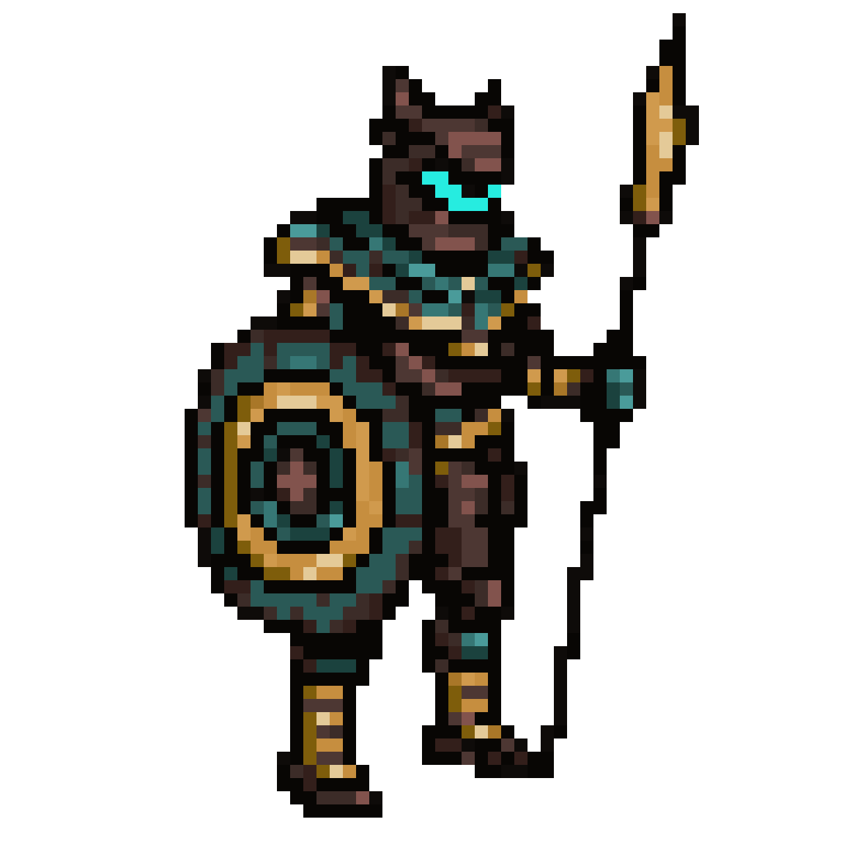 Corrupted Nazca Guardian Warrior pixel art