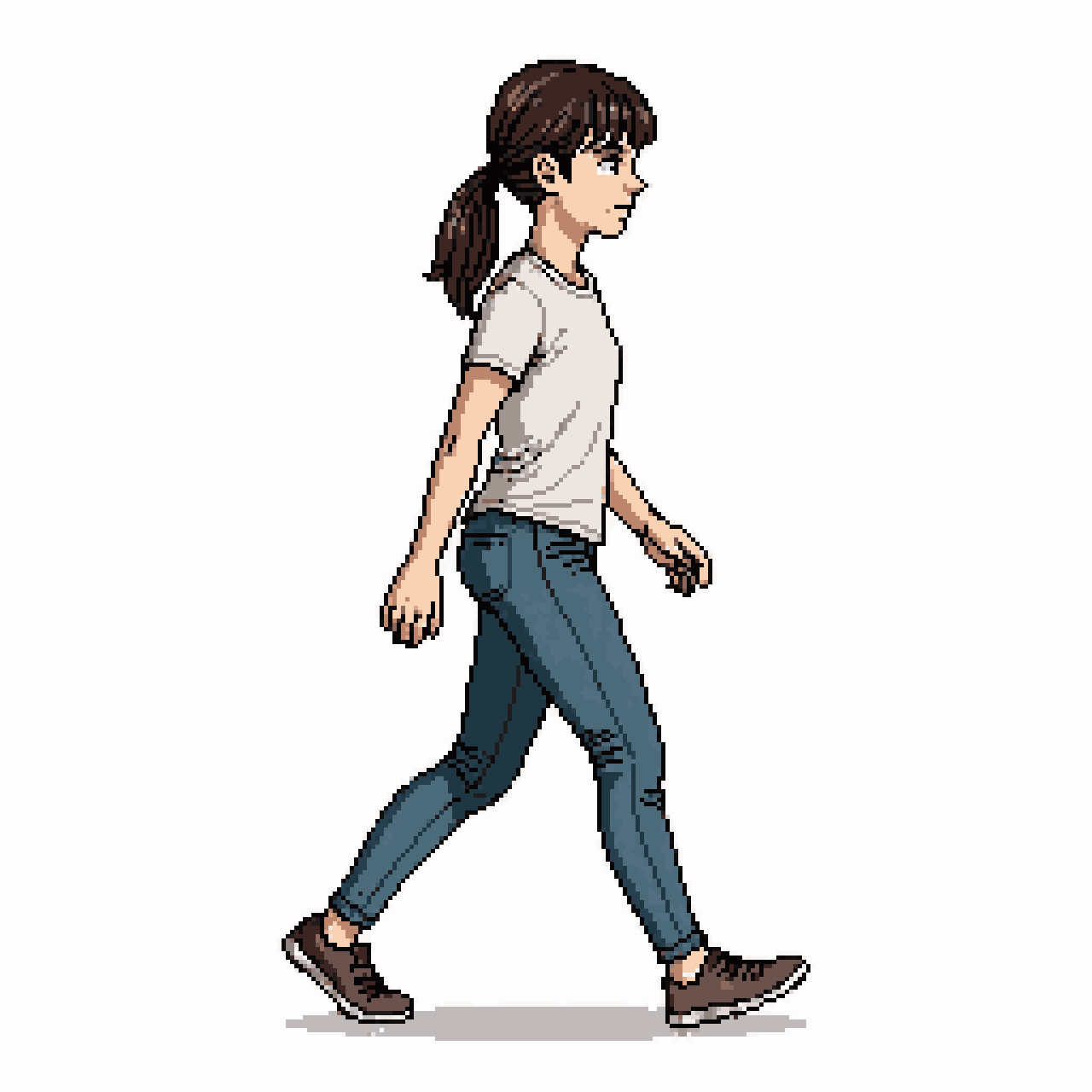 girl walking pixel art
