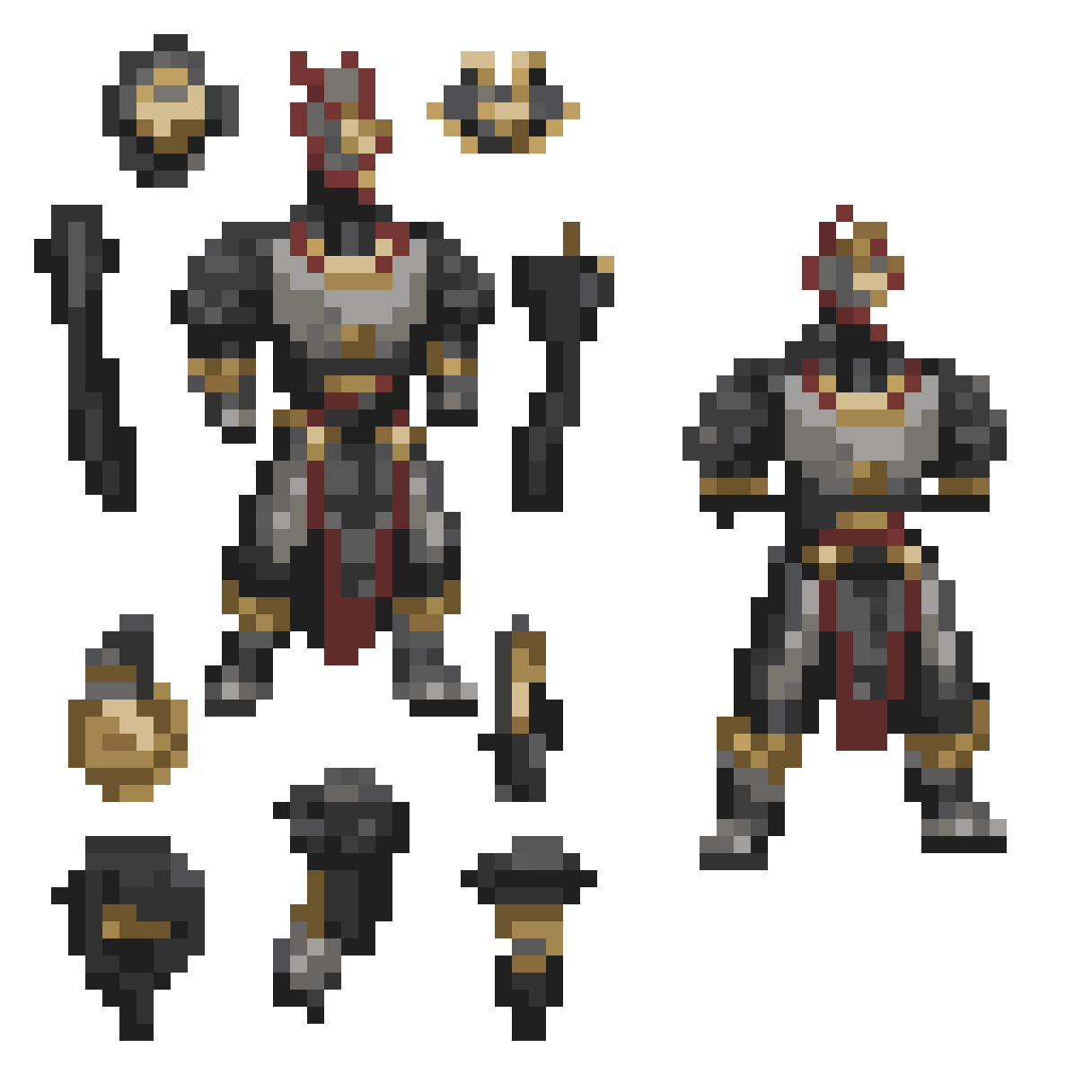 full character standing straight fists clenched pixel art