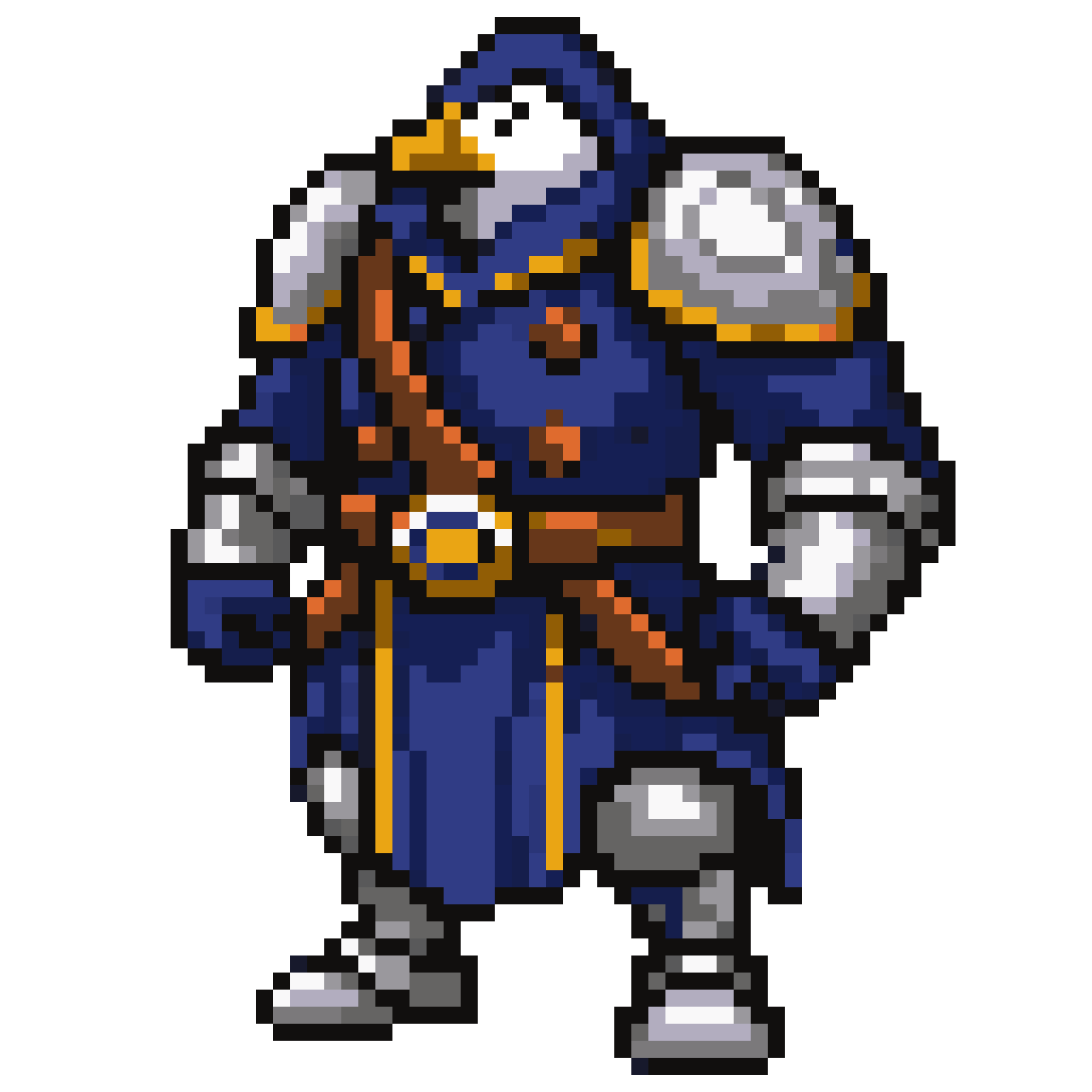 Buff Penguin Fighter Character pixel art