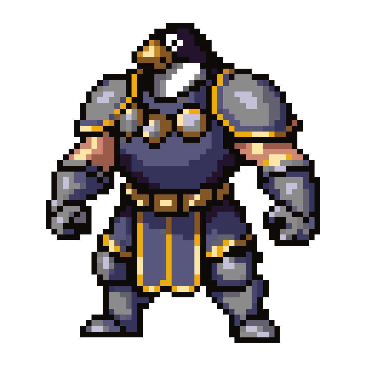 Buff Penguin Fighter Character pixel art