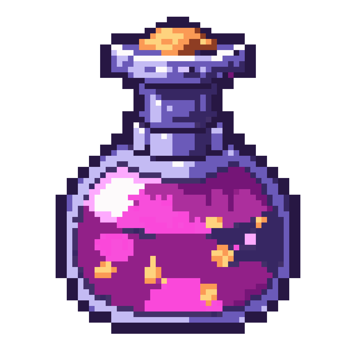 randomly designed potion pixel art