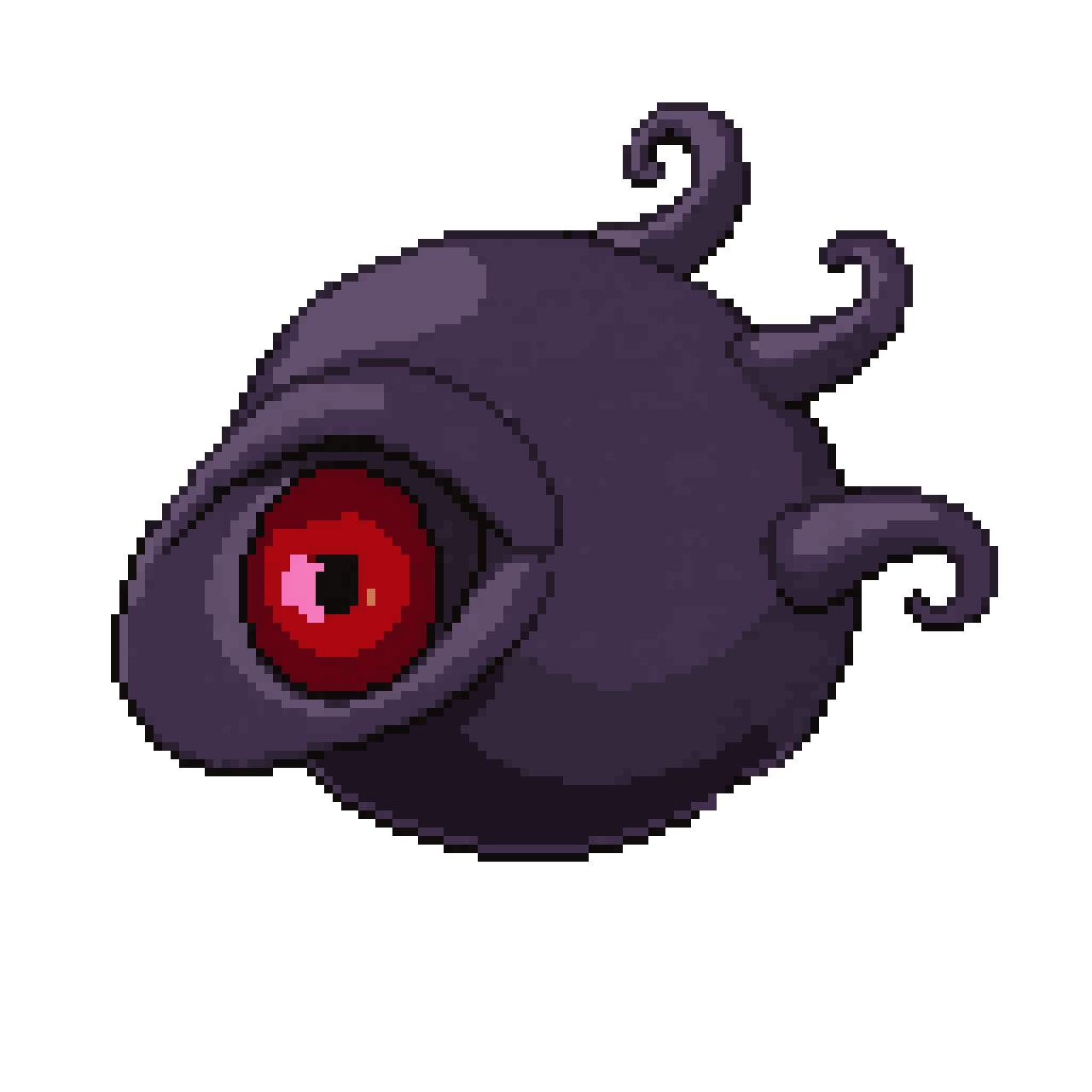 eye with tentacles and red pupil pixel art