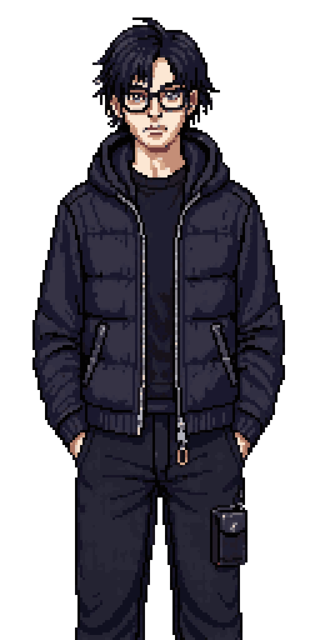 Young Man in Urban Grunge Style pixel art