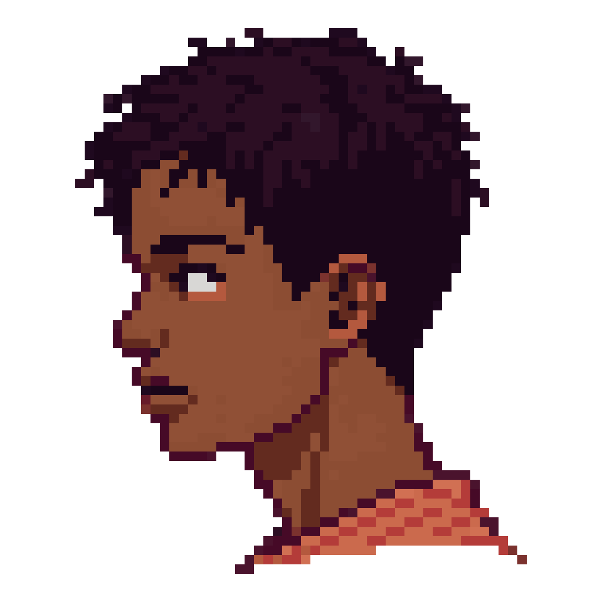 Male highschool student with parted hair pixel art