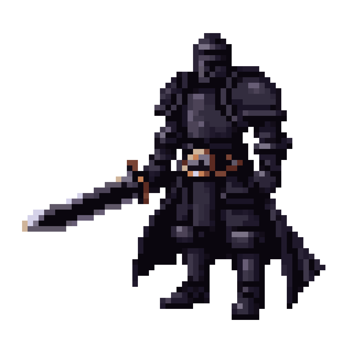 full body male dark knight pixel art