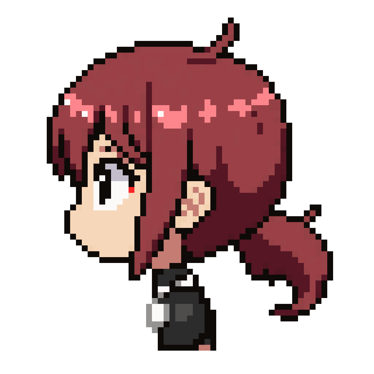 Knight in Black Armor with Two-Handed Sword pixel art