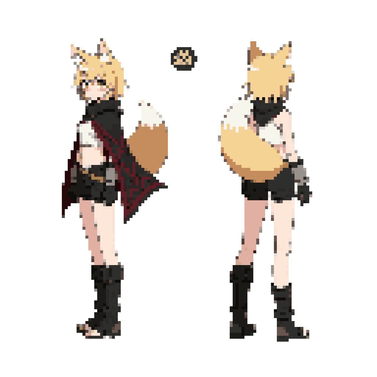 Fox-Eared Female Archer Character Design pixel art