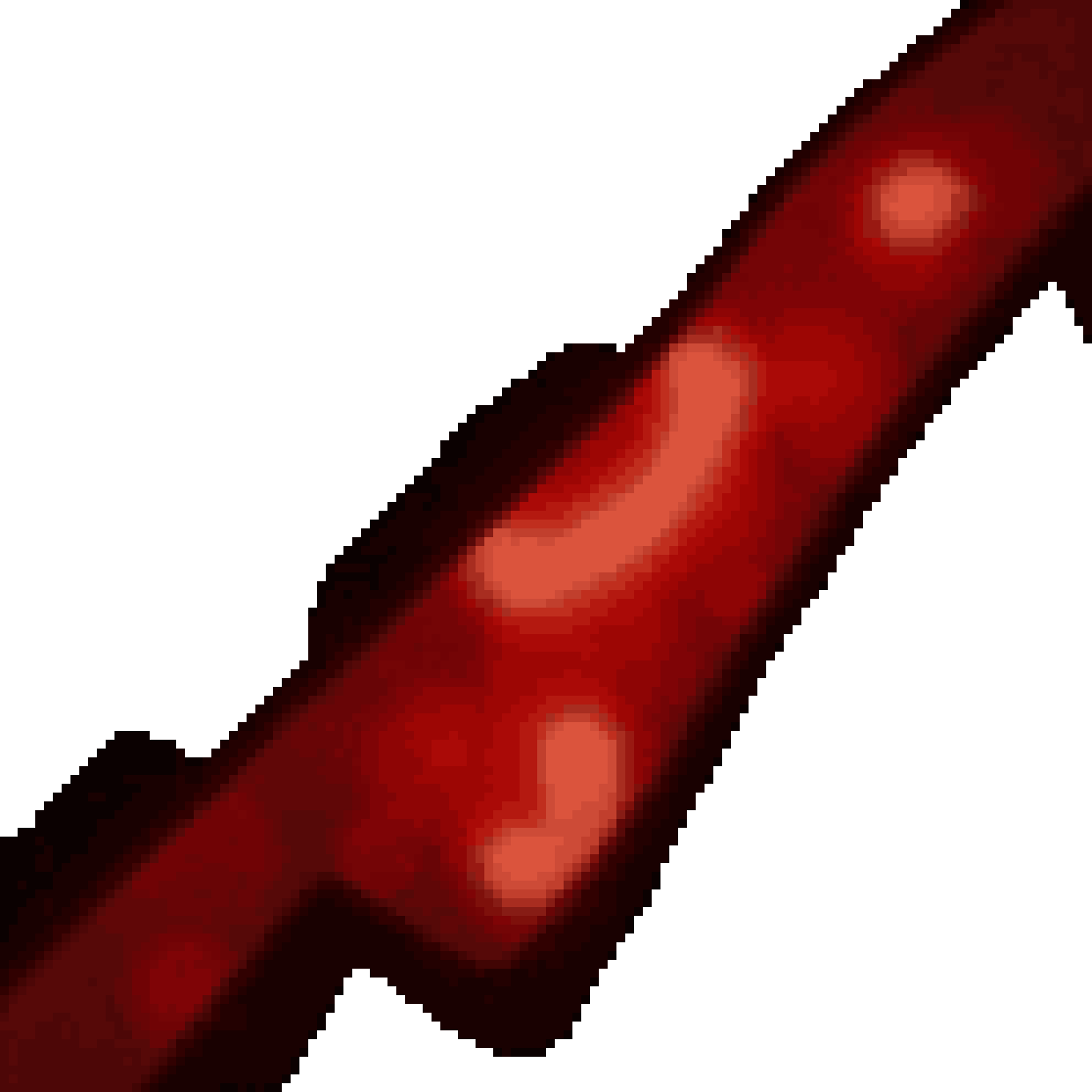 Red Knife Swing in Terraria Style pixel art