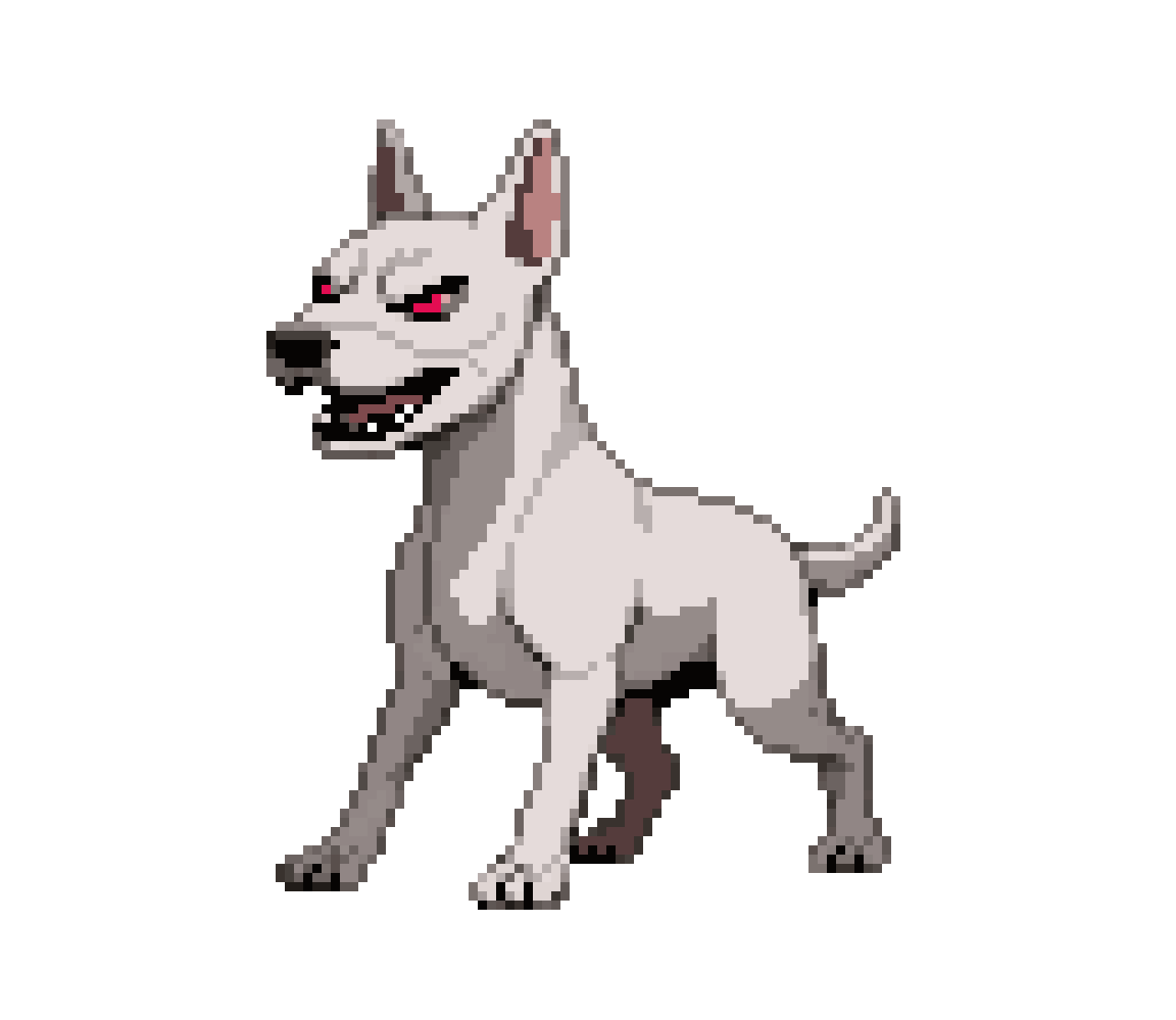 Fearsome Medium-Sized Bull Terrier pixel art