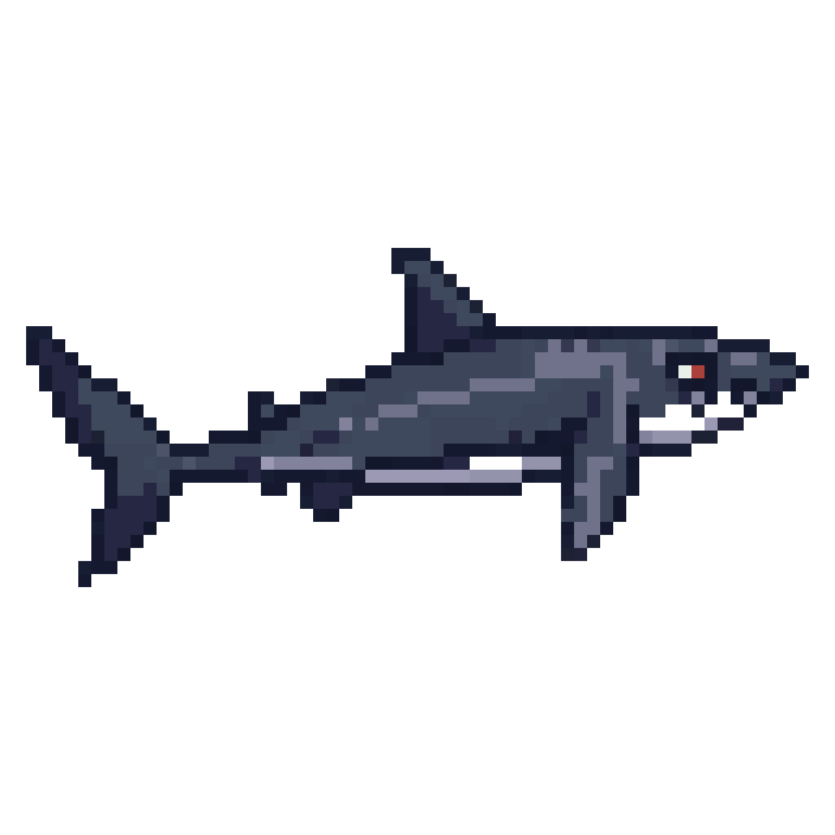 Thresher Shark Swimming pixel art