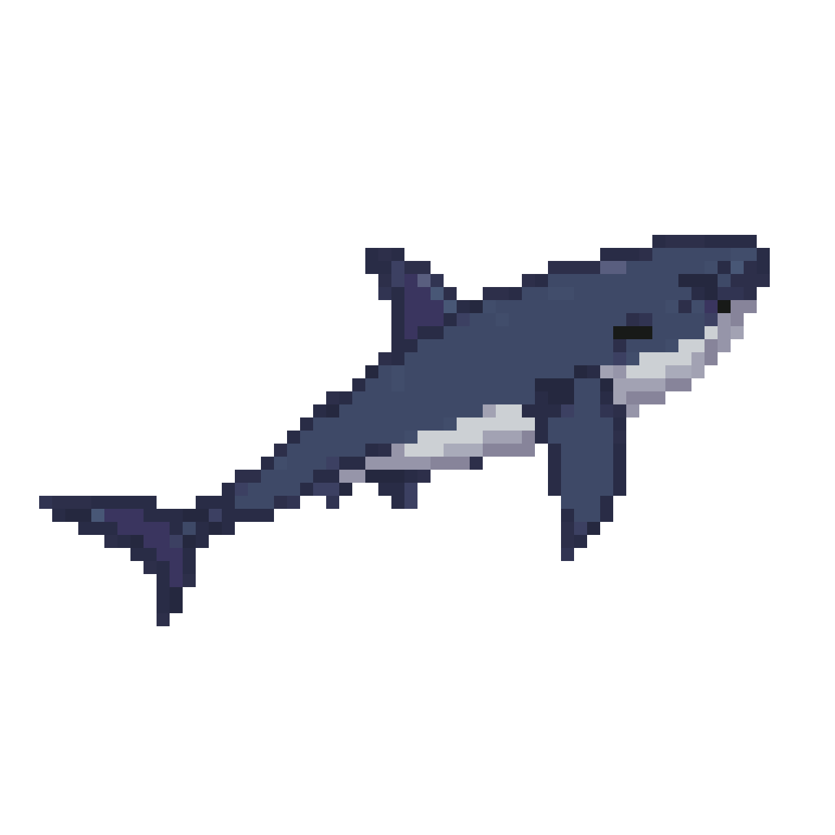Thresher Shark Swimming pixel art