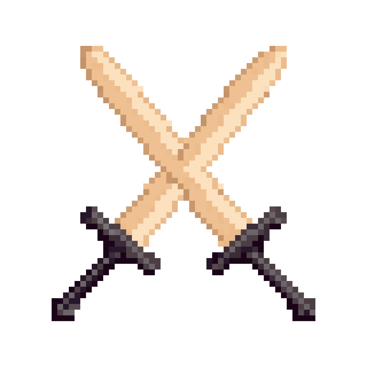 two crossed swords forming an X pixel art