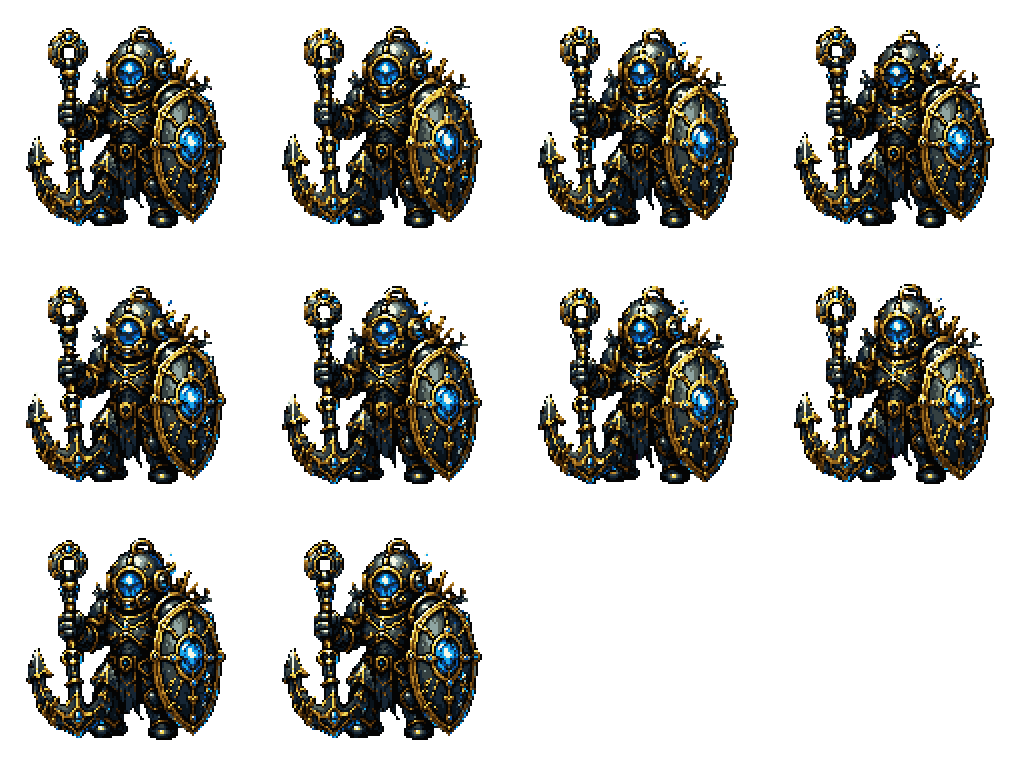 Armored Sea Guardian Idle pixel art