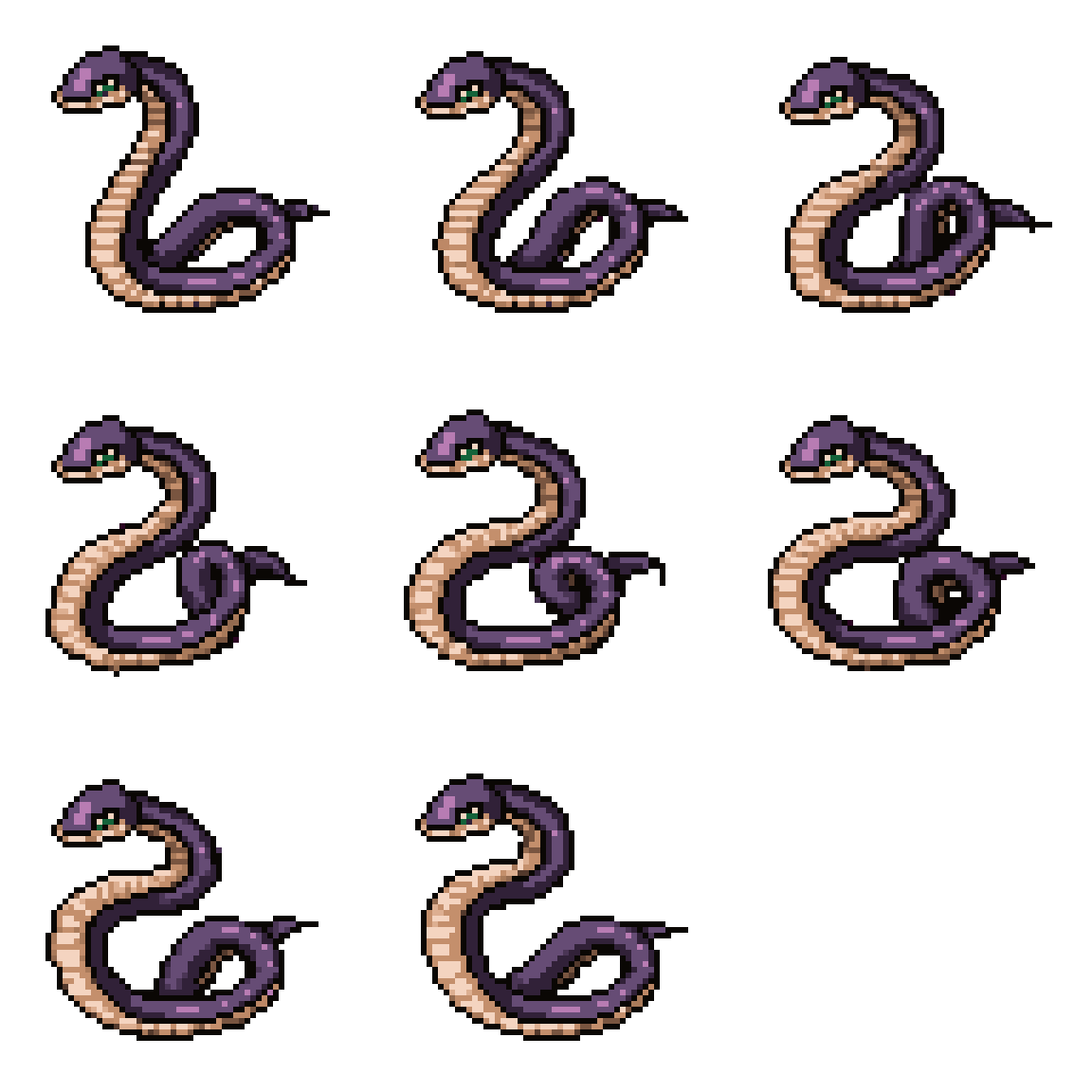 Snake from the SOLS-comics crawling Walking pixel art