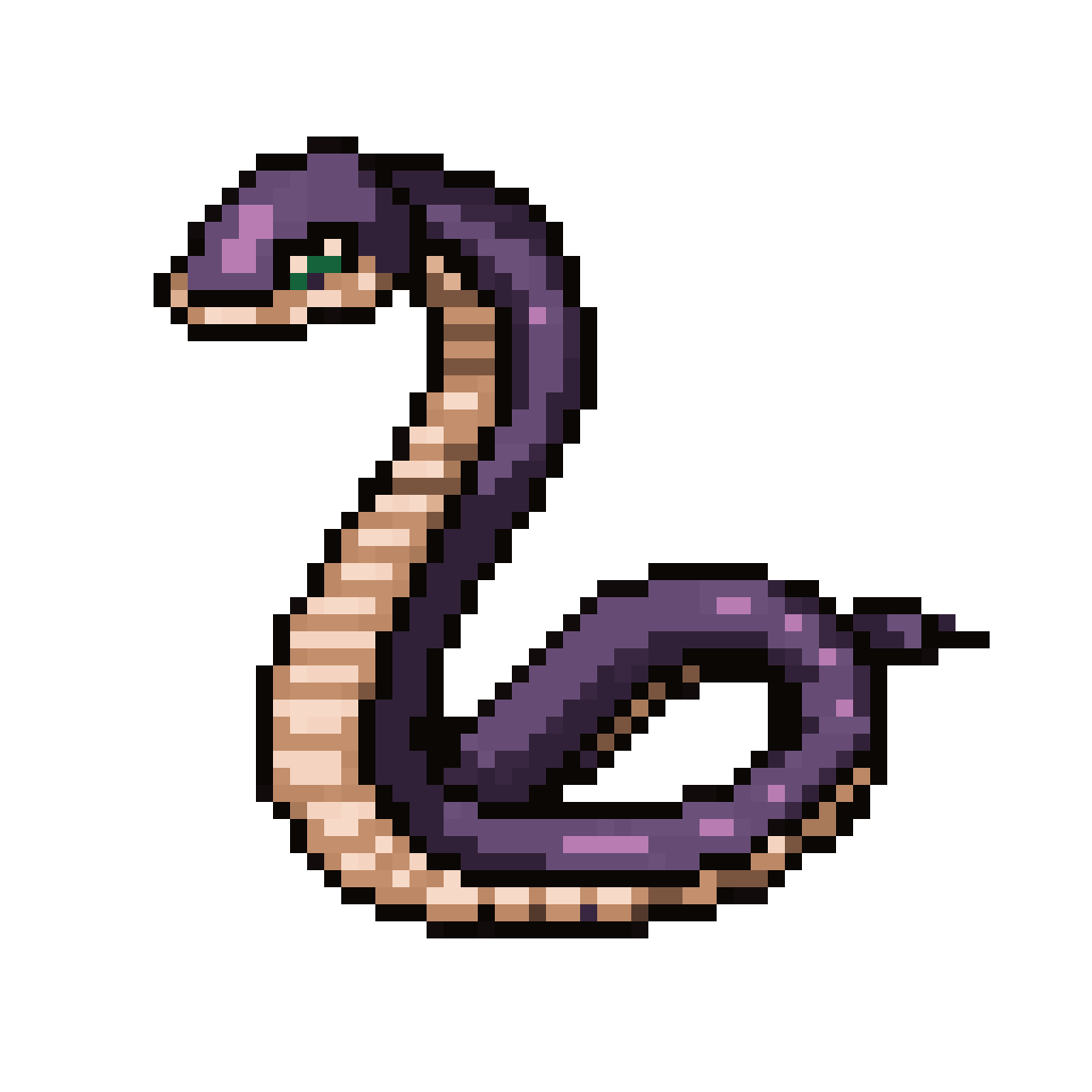 Snake from the SOLS-comics crawling pixel art