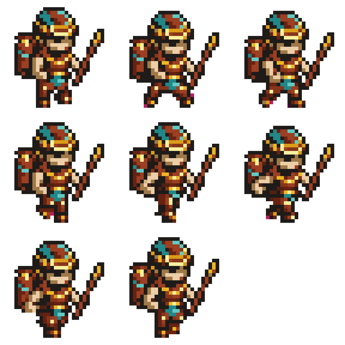 Ancient Nazca Geoglyph Raider Walking pixel art