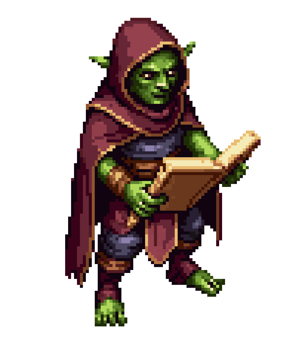 Goblin Scribe from Ancient Fantasy RPG pixel art