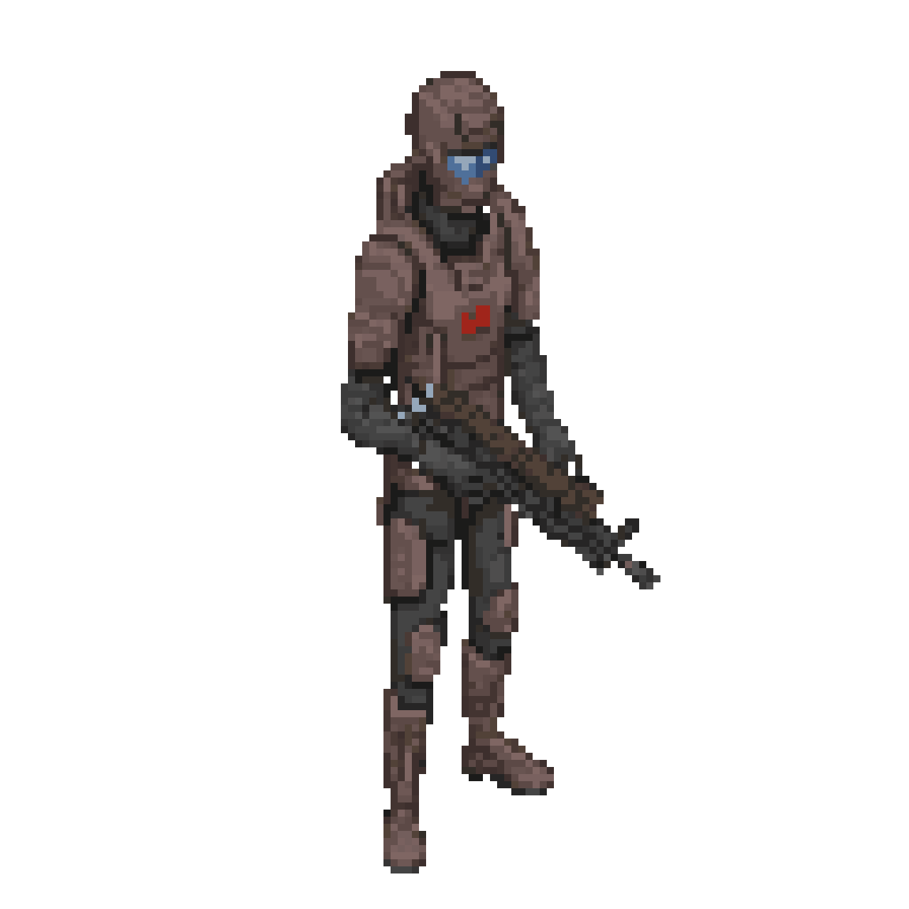 Isometric Russian-Chinese Soldier Sprite pixel art
