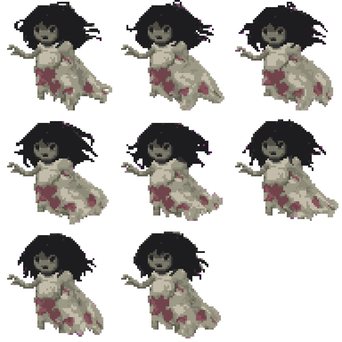 Ghostly Child Spirit Idle pixel art
