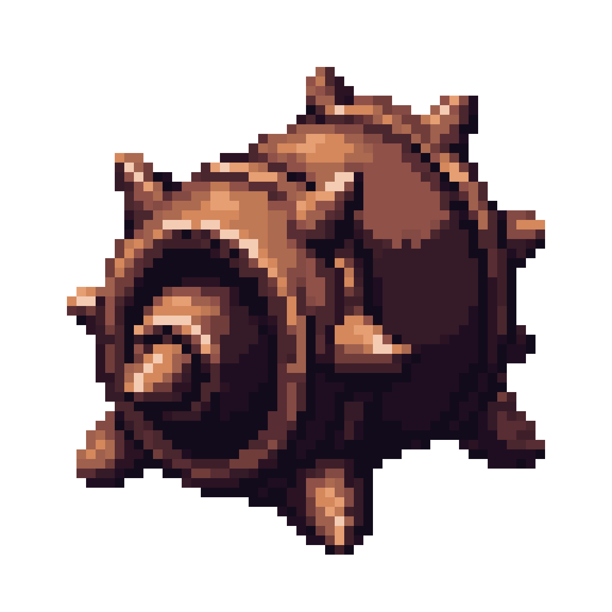 old rusty sea mine with spikes pixel art