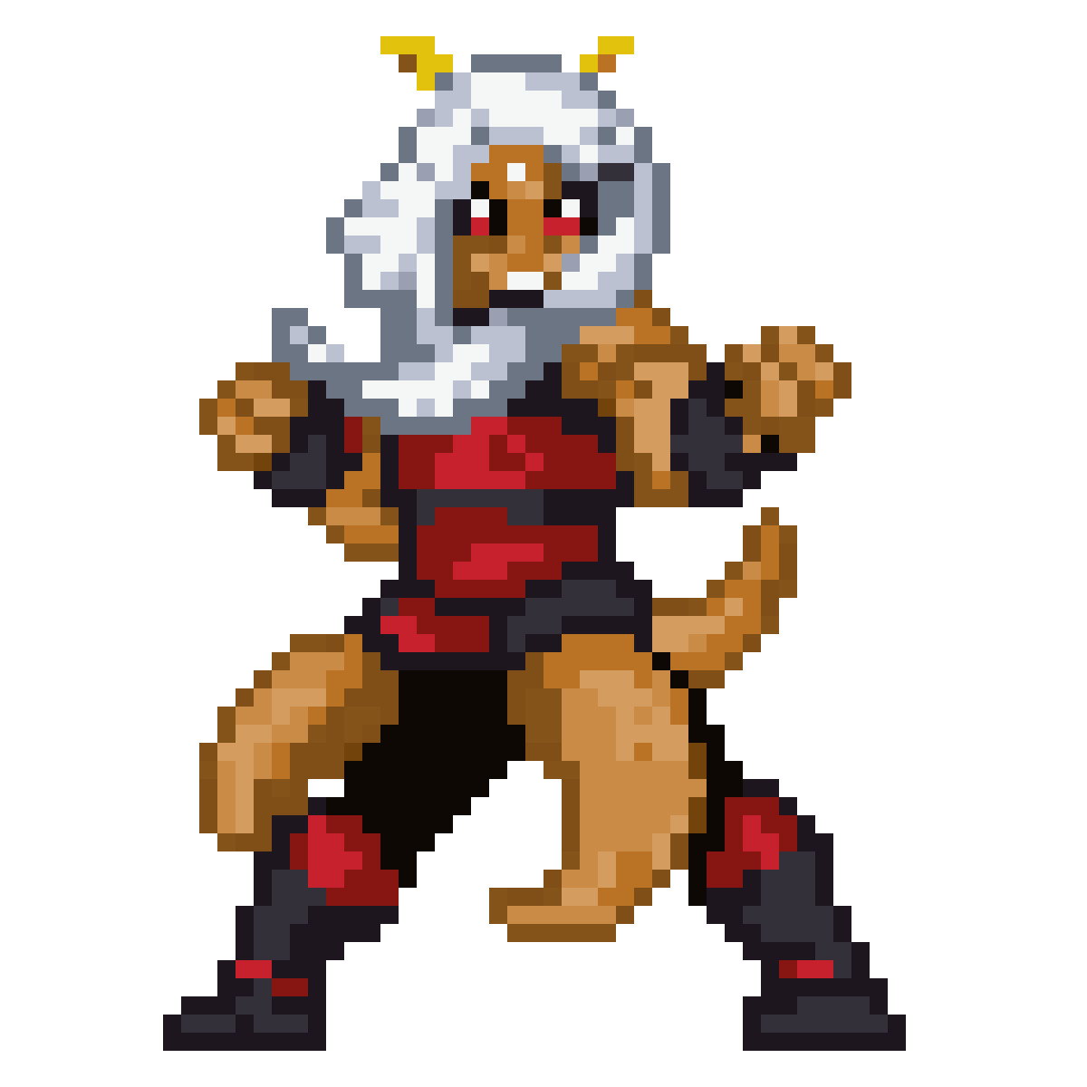 Complete sprites for fighting character pixel art