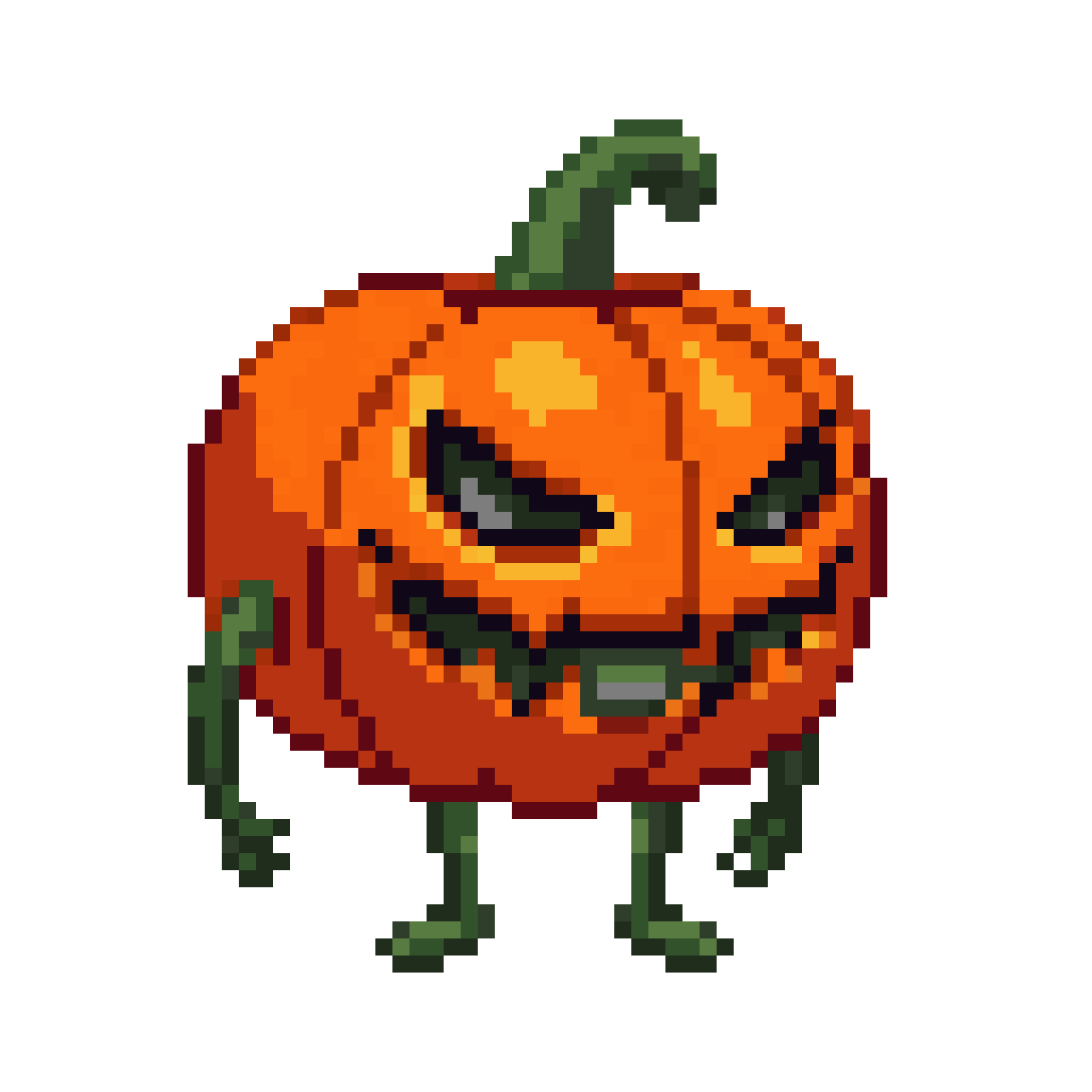 Evil Toothy Pumpkin on Legs pixel art