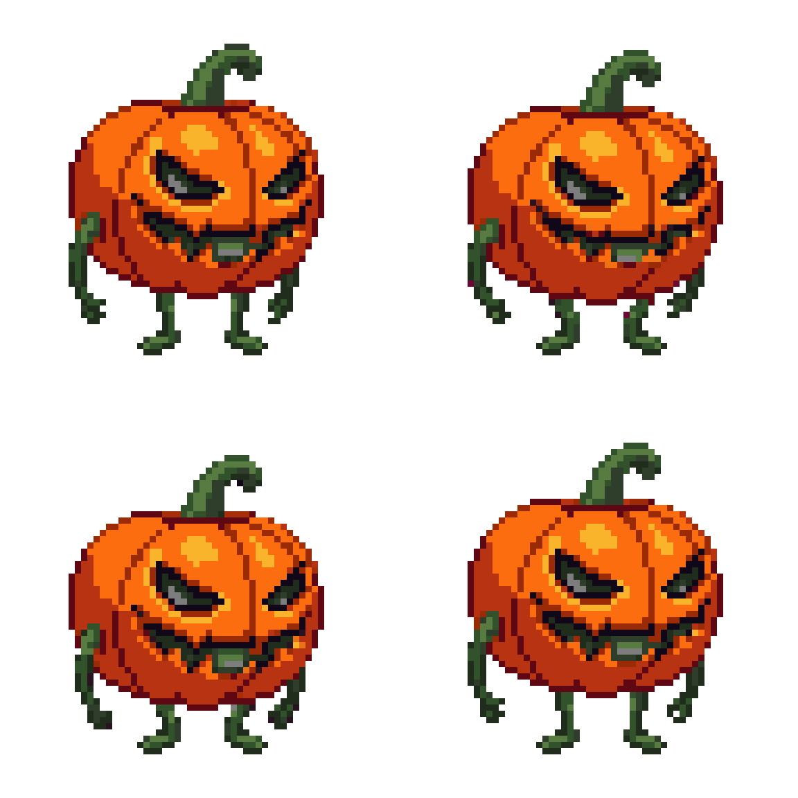 Evil Toothy Pumpkin on Legs Idle pixel art
