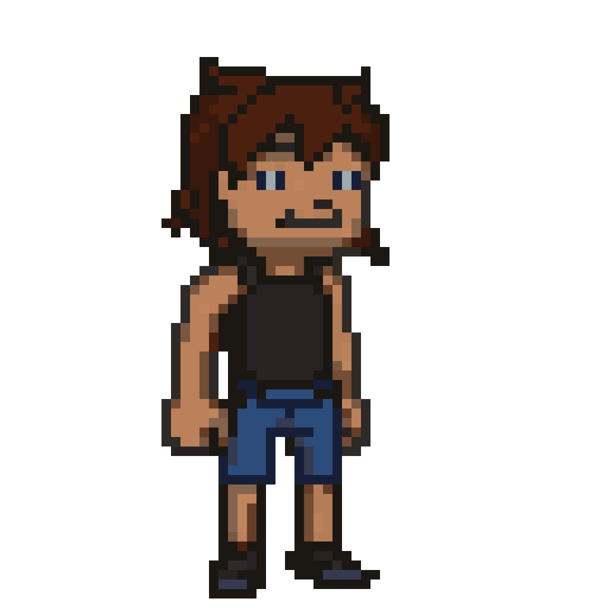 Character Doing a Bench Press pixel art