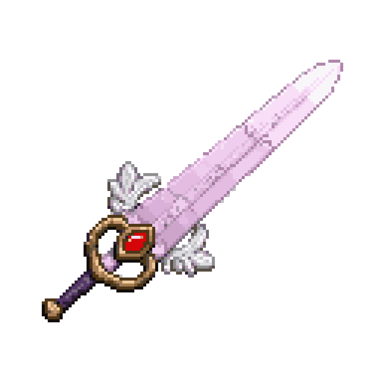 Elegant Slender Sword with Wings pixel art
