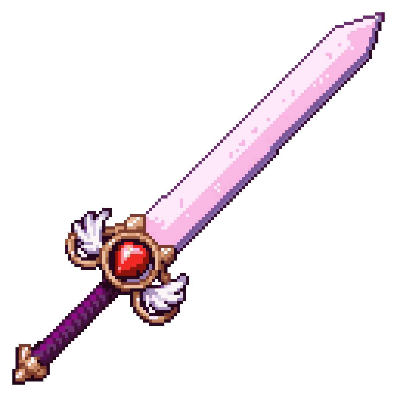 Elegant Slender Sword with Wings pixel art
