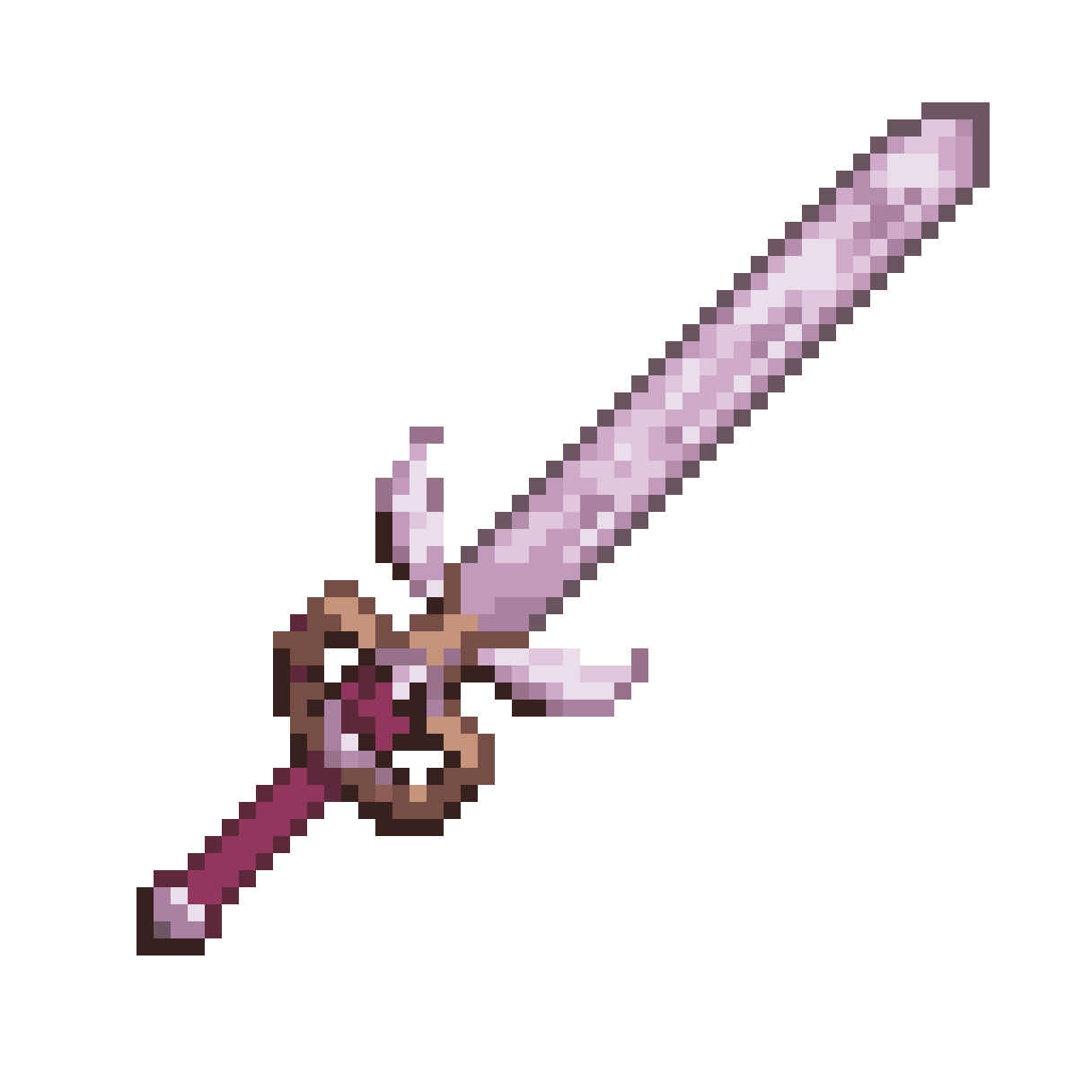 Elegant Slender Sword with Wings pixel art