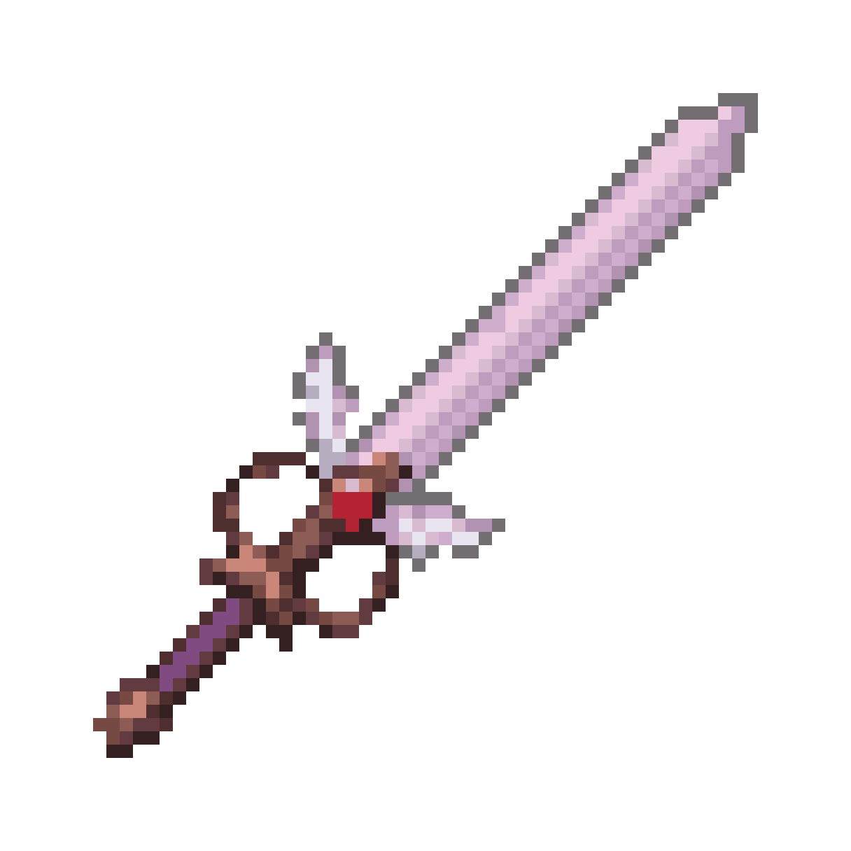 Elegant Slender Sword with Wings pixel art