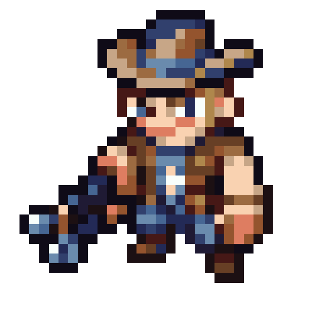 wild west gun character pixel art