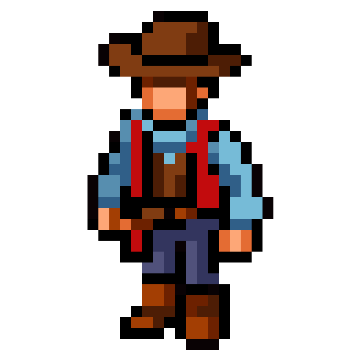 Wild West Gunslinger Like Clint Eastwood pixel art