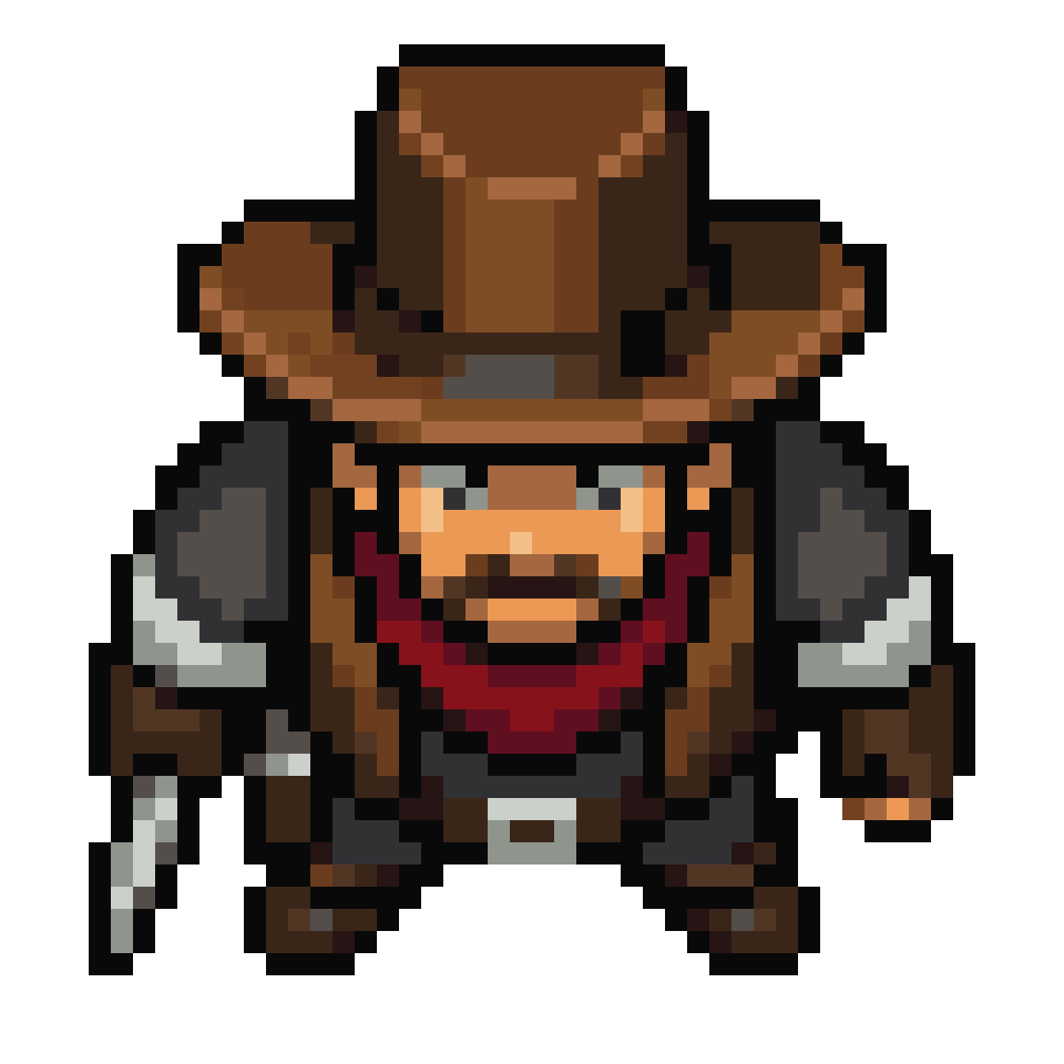 Wild West Gunslinger in Pixel Art pixel art