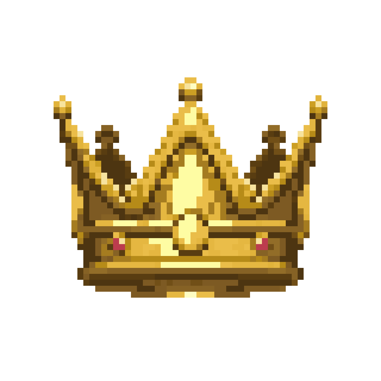 a golden crown pixel art