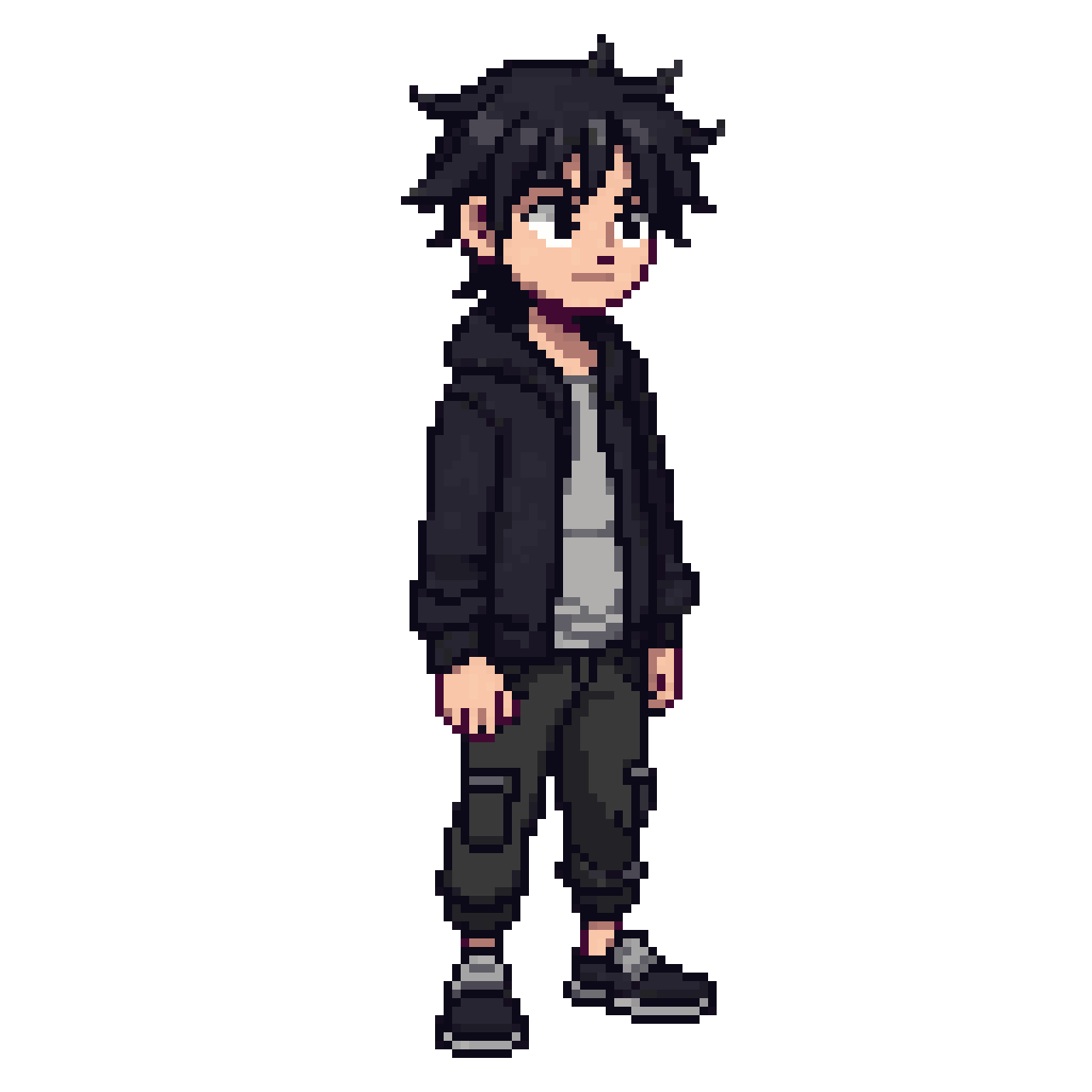 A young outsider from another pixel art
