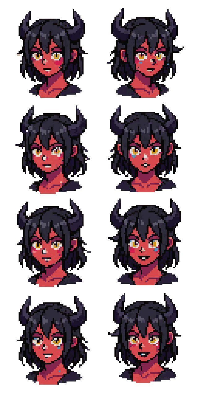 Demon Princess Visual Novel Character pixel art