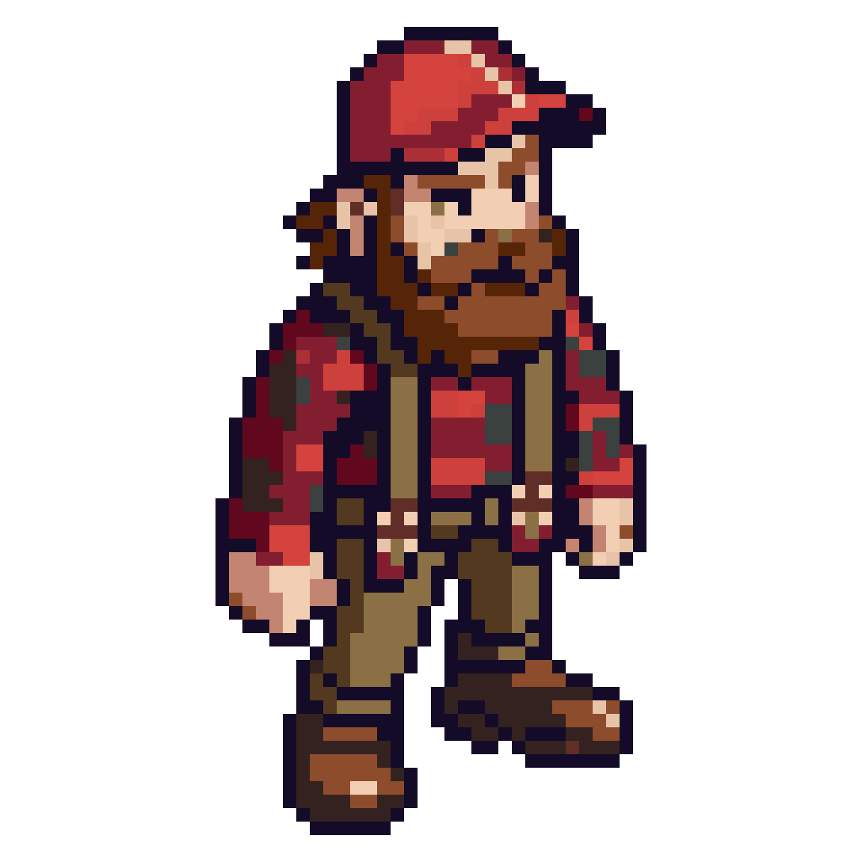 Pixel art lumberjack, detailed character pixel art