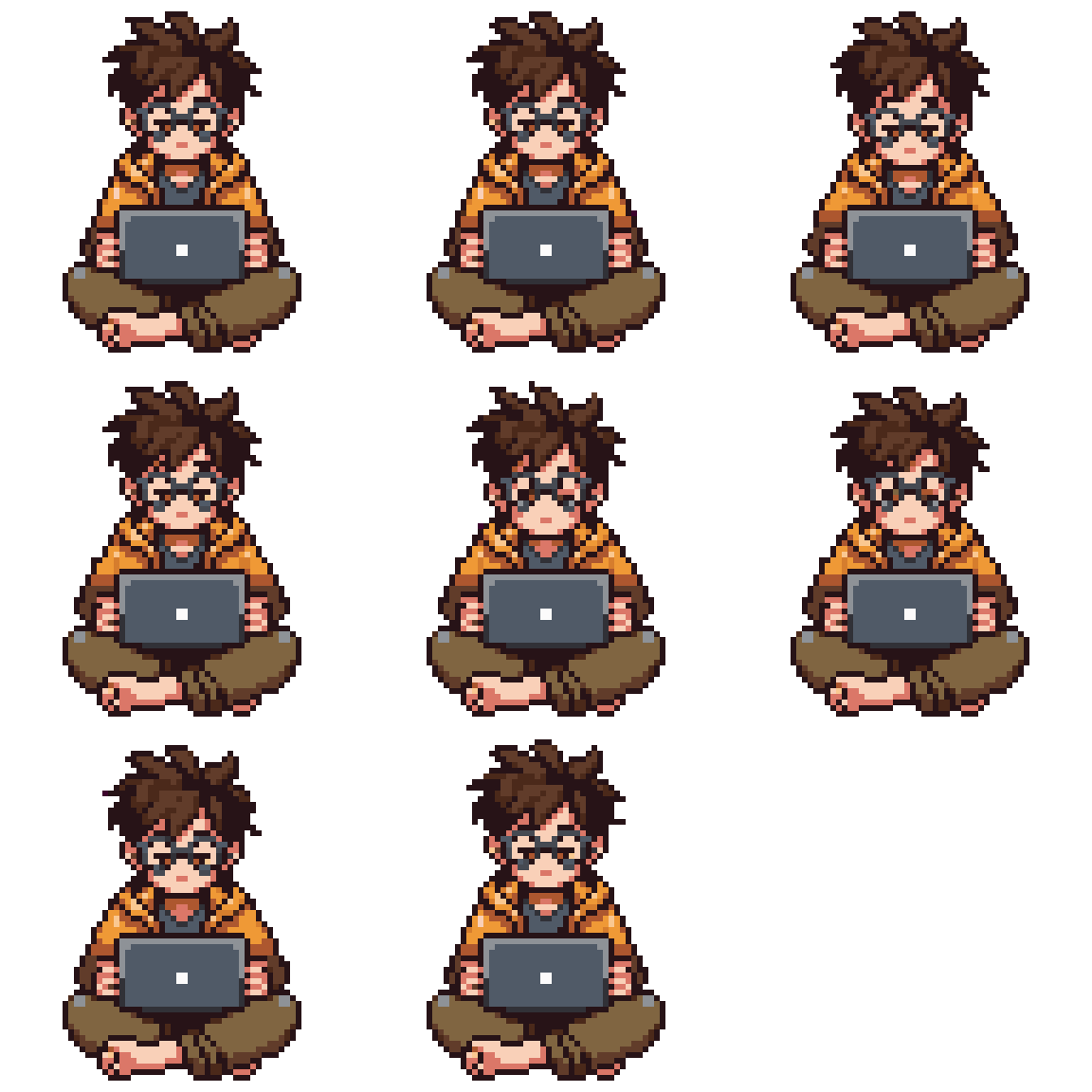 Character mascot sprite of a Idle pixel art