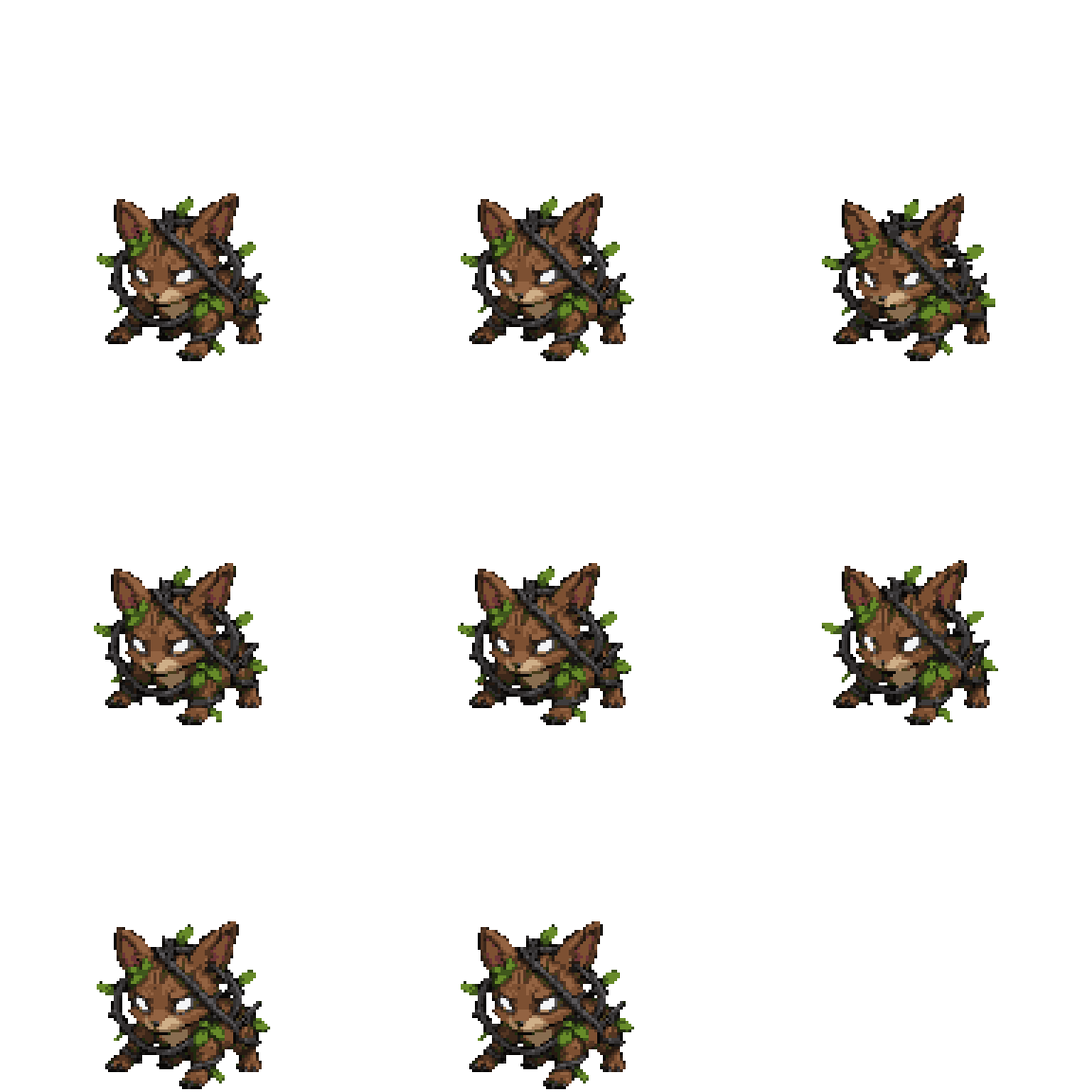 Enchanted Brown Cat Idle pixel art